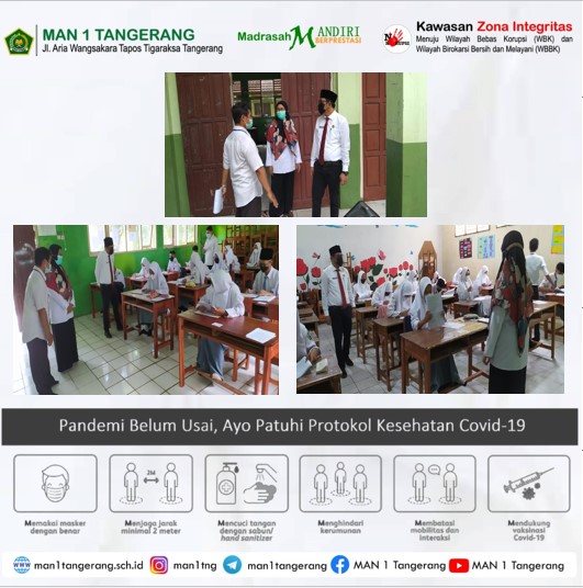 Kunjungan Kepala Kemenag Kab. Tangerang Dalam Pelaksanaan UAM TP. 2021-2022